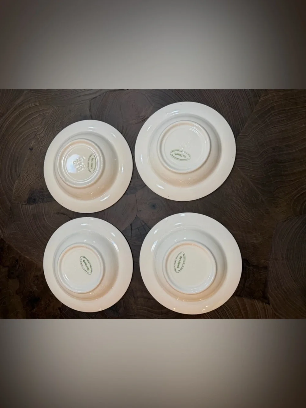 Pier 1 White Ceramic Bowl with Green Brand Stamp